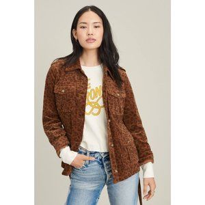Anthropologie Avec Les Filles Leopard Corduroy Shirt Jacket